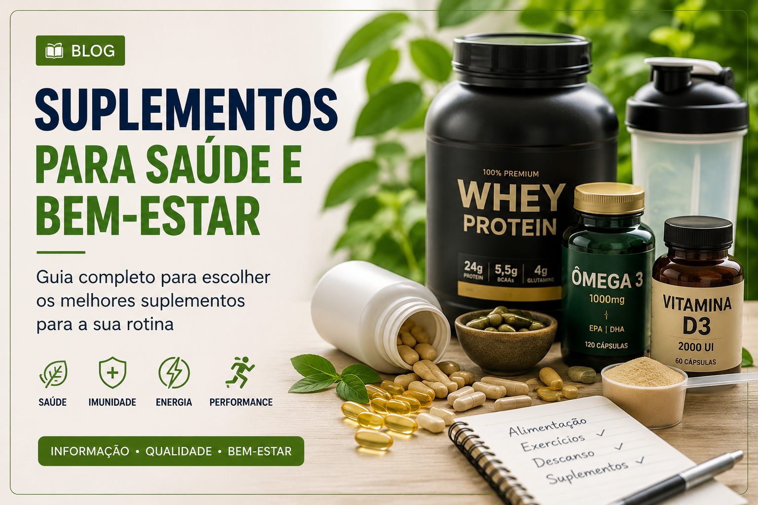 Suplementos para saúde e bem-estar