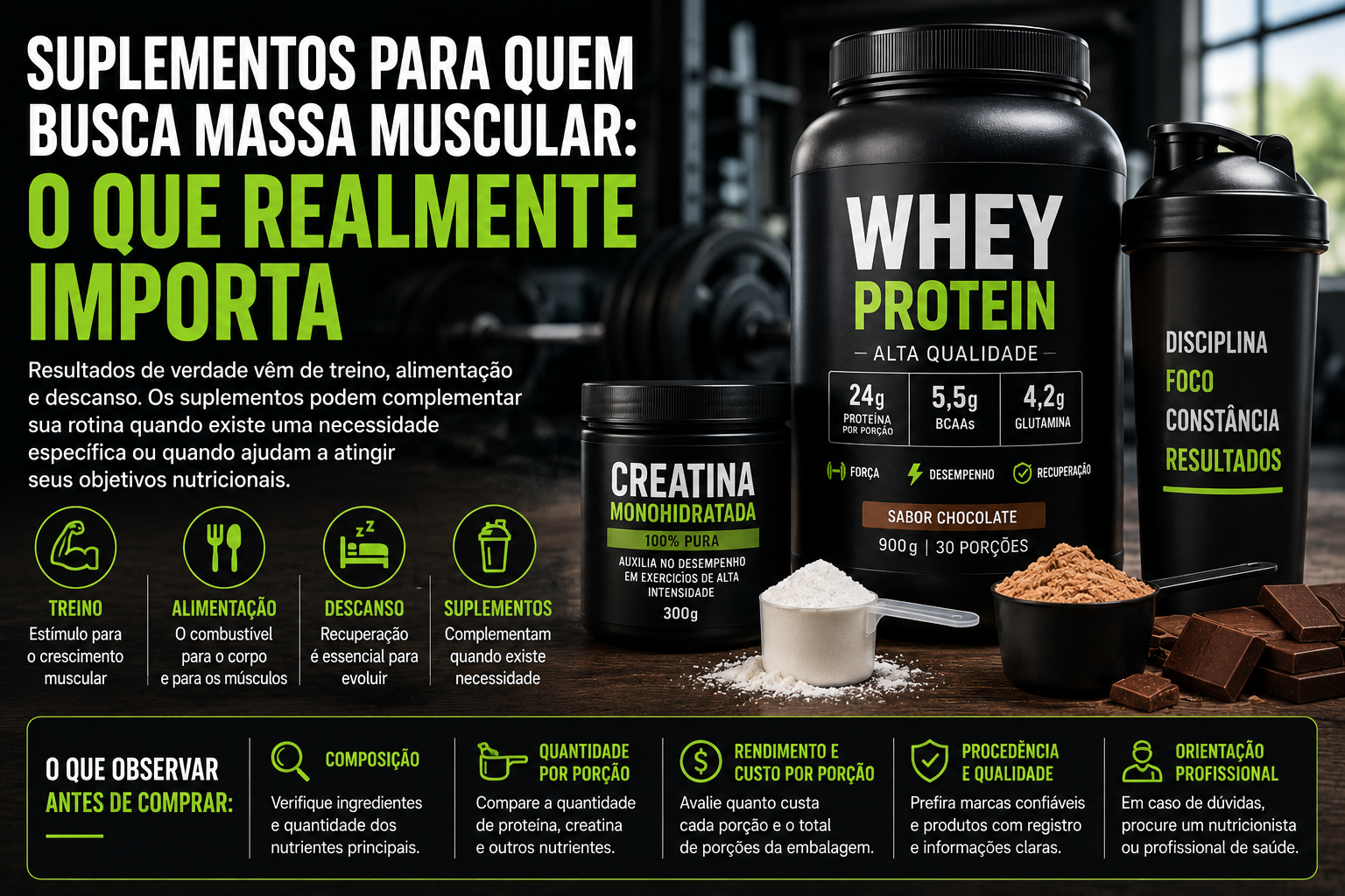 Suplementos para massa muscular